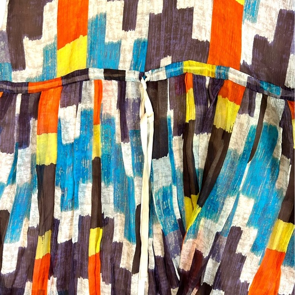 Tracy Reese Multicolor Geometric Midi Dress Sleeveless 100% Silk Size Large - Picture 6 of 9